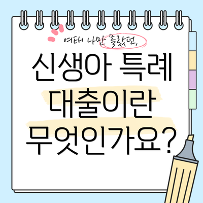 신생아 특례 대출이란 무엇인가요?