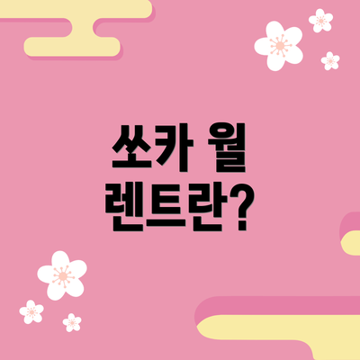 쏘카 월 렌트란?