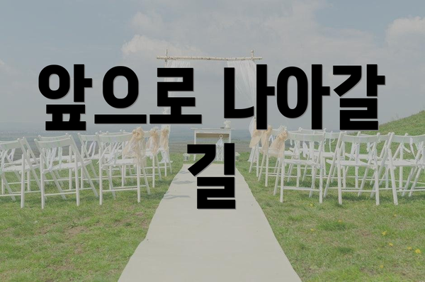 앞으로 나아갈 길