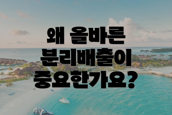 왜 올바른 분리배출이 중요한가요?