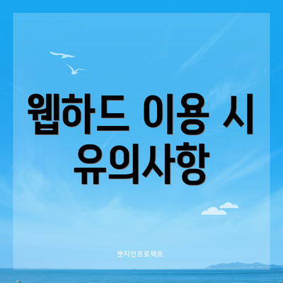 웹하드 이용 시 유의사항