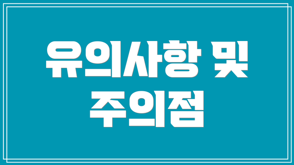 유의사항 및 주의점
