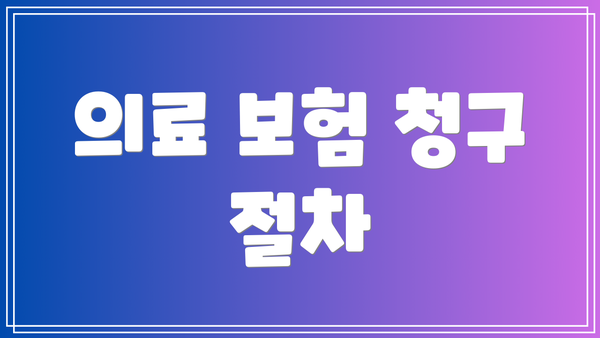 의료 보험 청구 절차