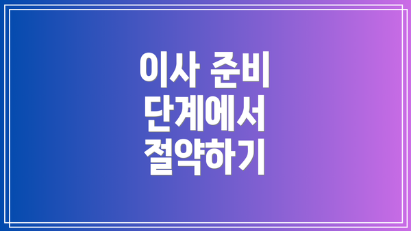 이사 준비 단계에서 절약하기