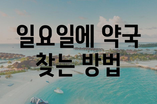 일요일에 약국 찾는 방법