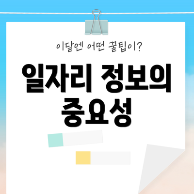 일자리 정보의 중요성
