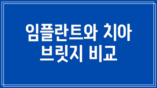 임플란트와 치아 브릿지 비교