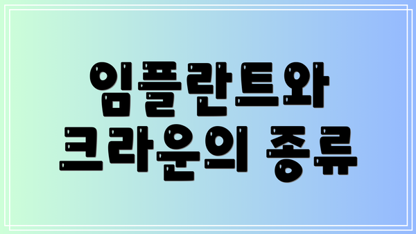 임플란트와 크라운의 종류