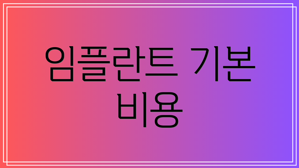 임플란트 기본 비용