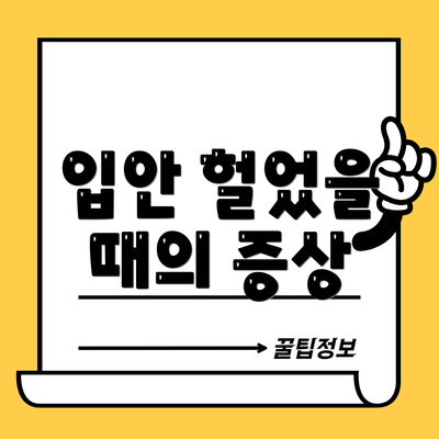 입안 헐었을 때의 증상