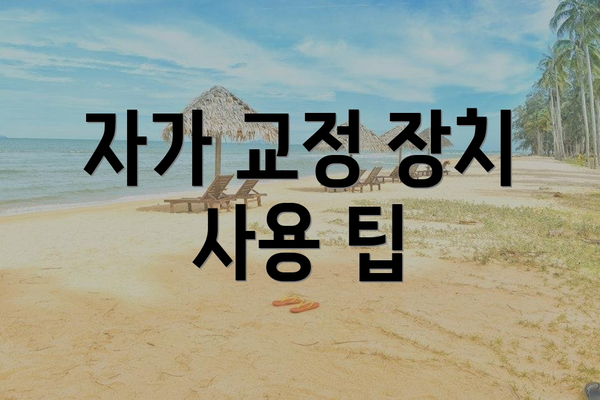 자가 교정 장치 사용 팁