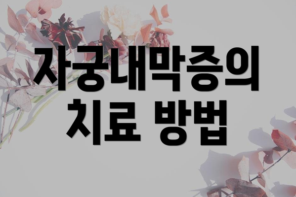 자궁내막증의 치료 방법