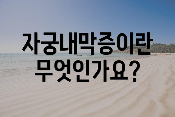 자궁내막증이란 무엇인가요?