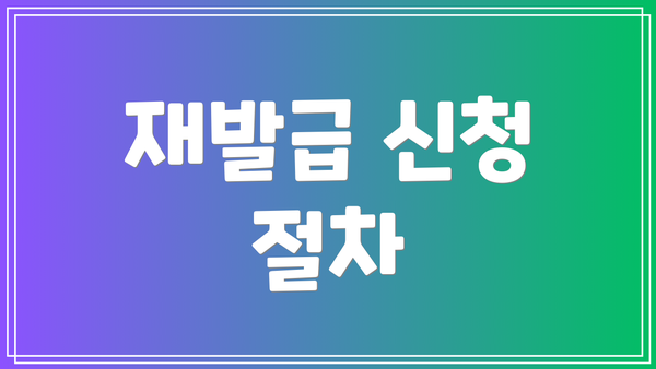 재발급 신청 절차