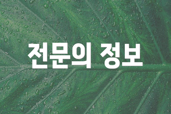 전문의 정보