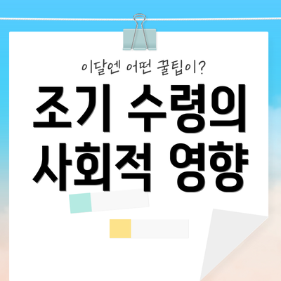 조기 수령의 사회적 영향