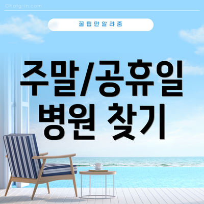주말/공휴일 병원 찾기