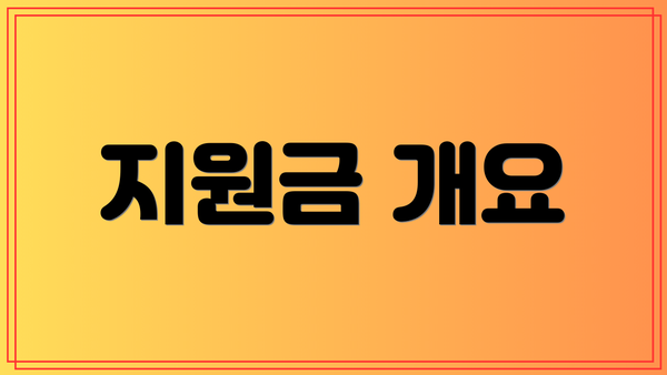 지원금 개요