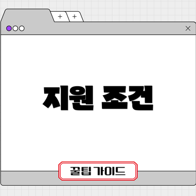 지원 조건