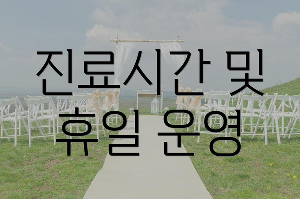 진료시간 및 휴일 운영