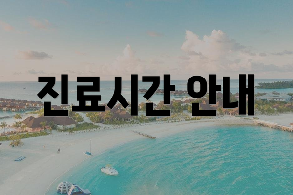 진료시간 안내
