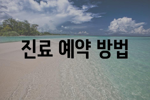 진료 예약 방법