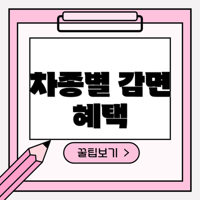 차종별 감면 혜택