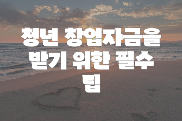 청년 창업자금을 받기 위한 필수 팁