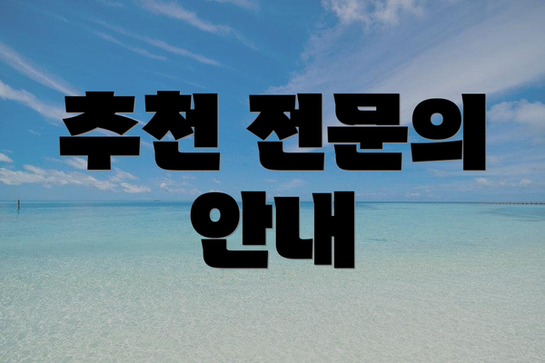 추천 전문의 안내