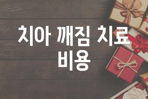 치아 깨짐 치료 비용