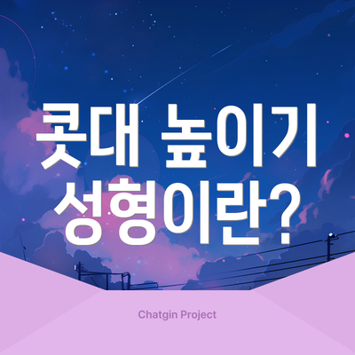 콧대 높이기 성형이란?