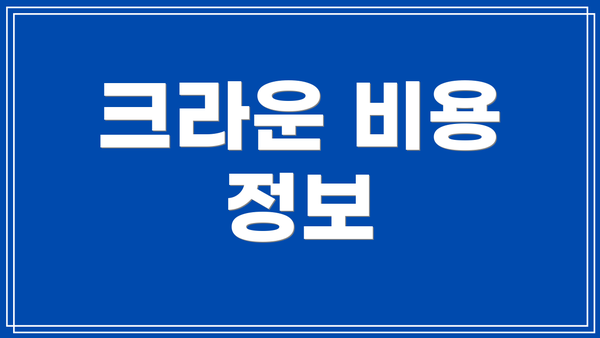 크라운 비용 정보