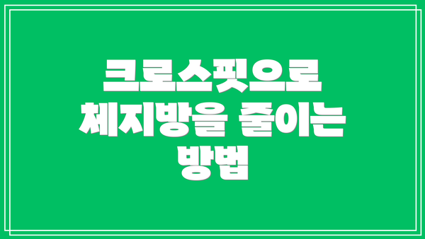 크로스핏으로 체지방을 줄이는 방법