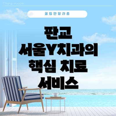 판교 서울Y치과의 핵심 치료 서비스