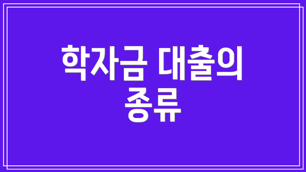 학자금 대출의 종류