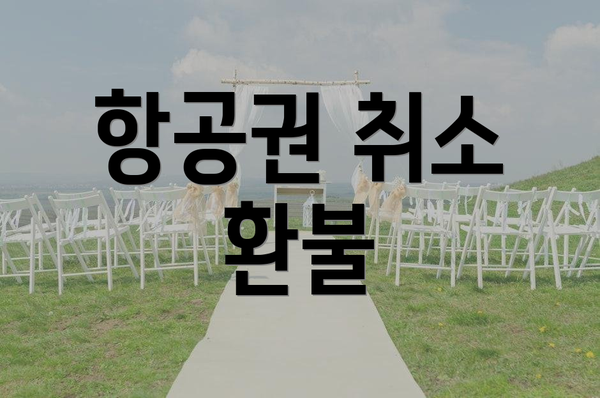 항공권 취소 환불