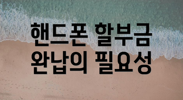 핸드폰 할부금 완납의 필요성