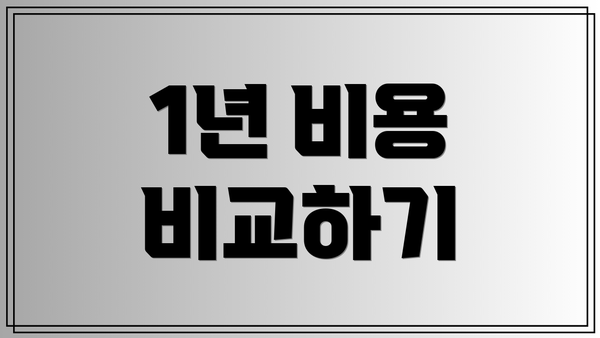 1년 비용 비교하기