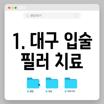 1. 대구 입술 필러 치료