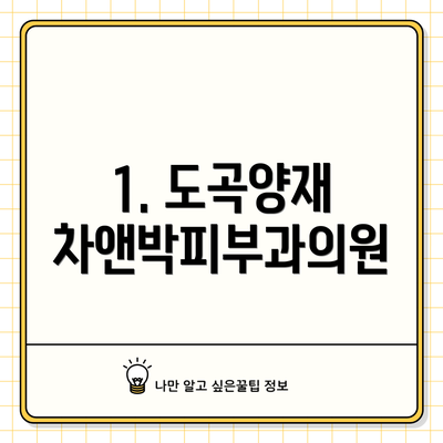 1. 도곡양재 차앤박피부과의원