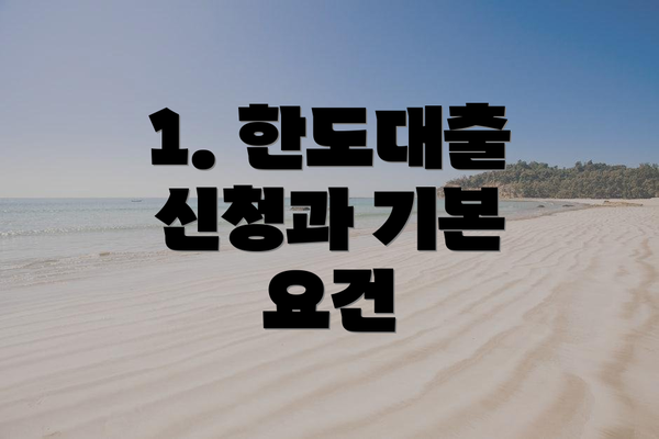 1. 한도대출 신청과 기본 요건