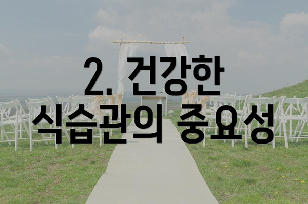 2. 건강한 식습관의 중요성