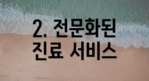 2. 전문화된 진료 서비스