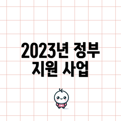2023년 정부 지원 사업