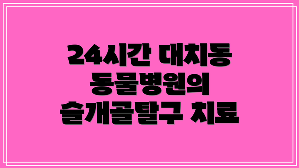 24시간 대치동 동물병원의 슬개골탈구 치료