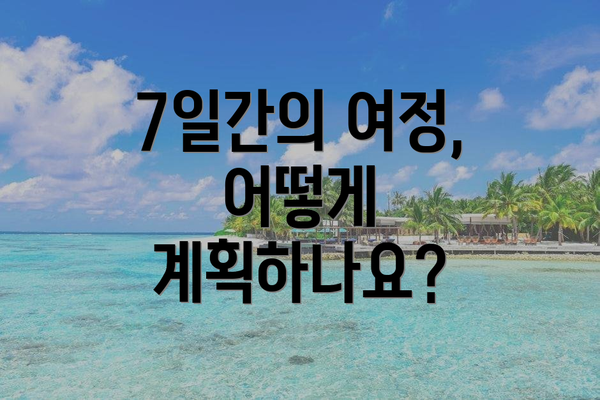 7일간의 여정, 어떻게 계획하나요?
