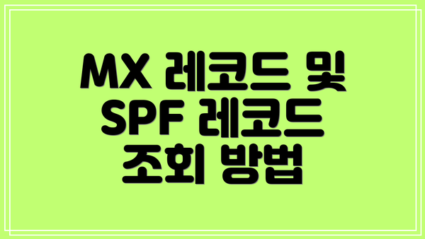 MX 레코드 및 SPF 레코드 조회 방법