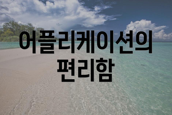 어플리케이션의 편리함