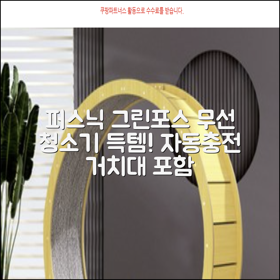 퍼스닉 그린포스 차이슨 핸디 무선 청소기+자동충전 거치대 PQ-GREENFORCE 추천 리뷰