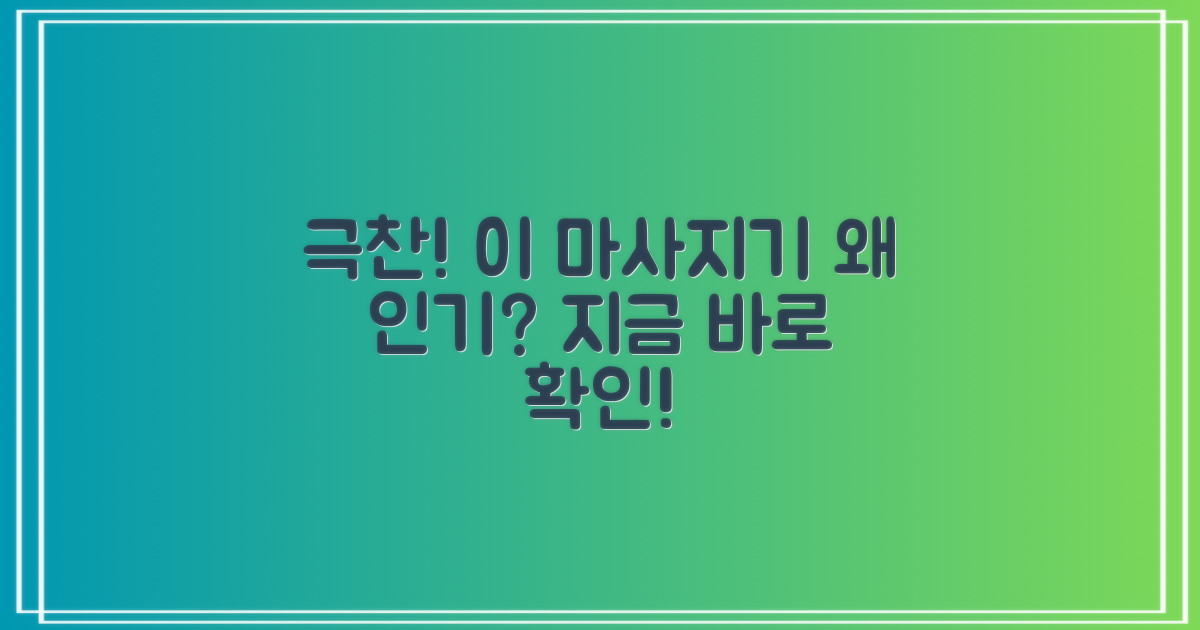 이 마사지기, 왜 추천?